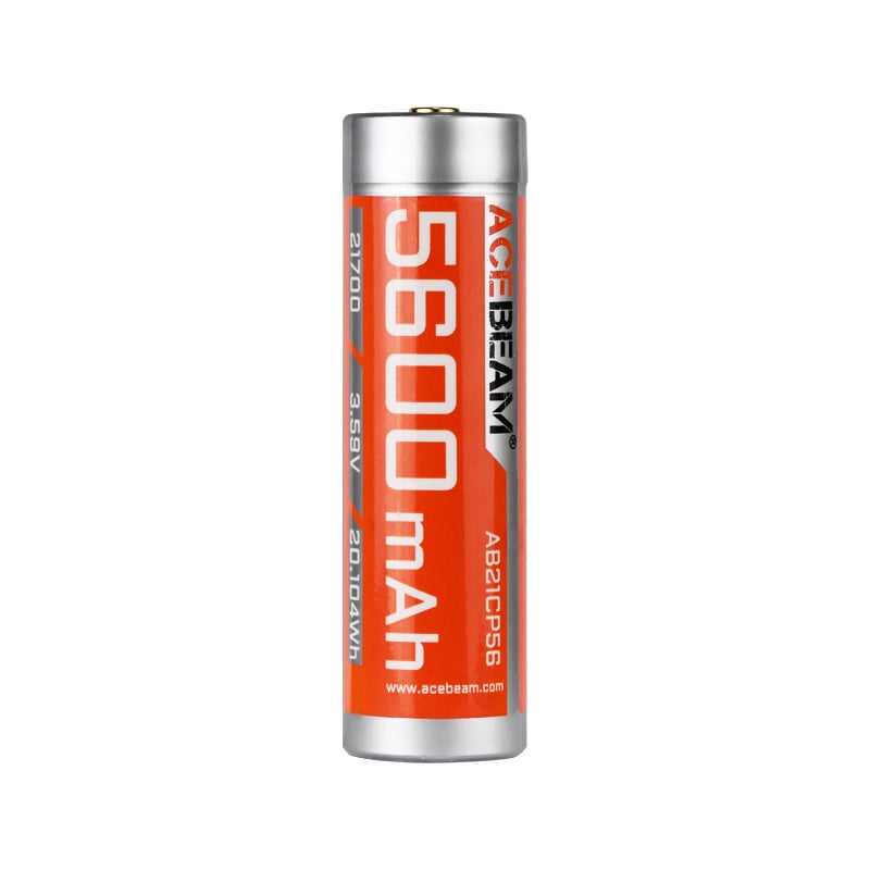 “Acebeam 21700 5600mAh rechargeable Li-ion battery – high-capacity flashlight power cell”