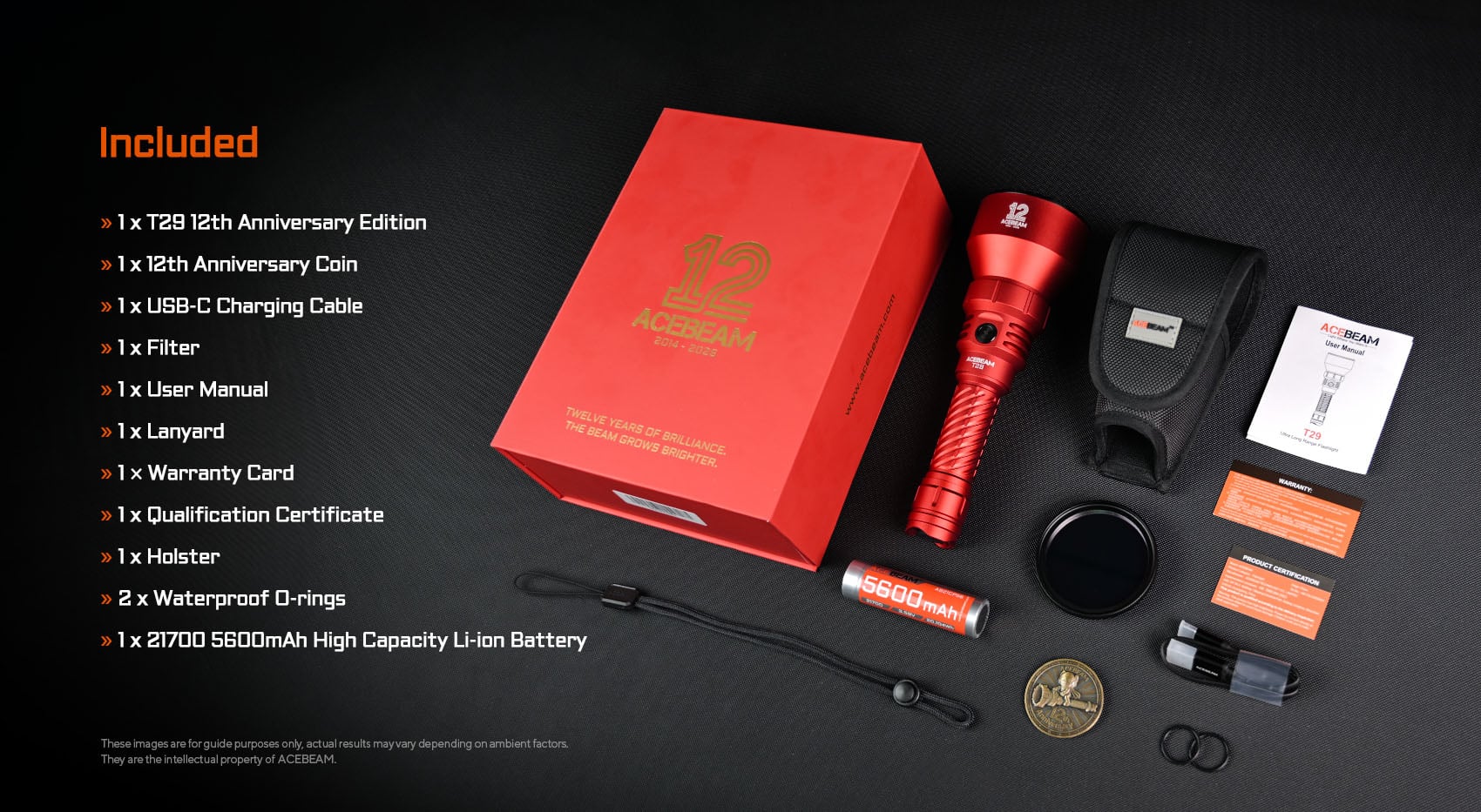 Acebeam T29 Ultra Long Range Hunting Flashlight - Options