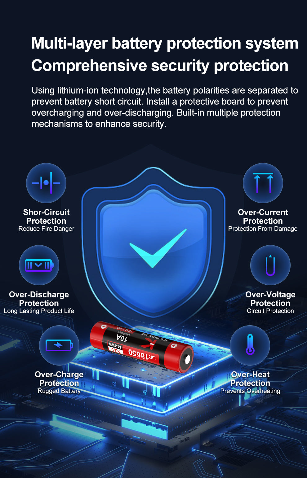 “Klarus 18GT-40 4000mAh 18650 Li-ion rechargeable battery – High-capacity flashlight battery”