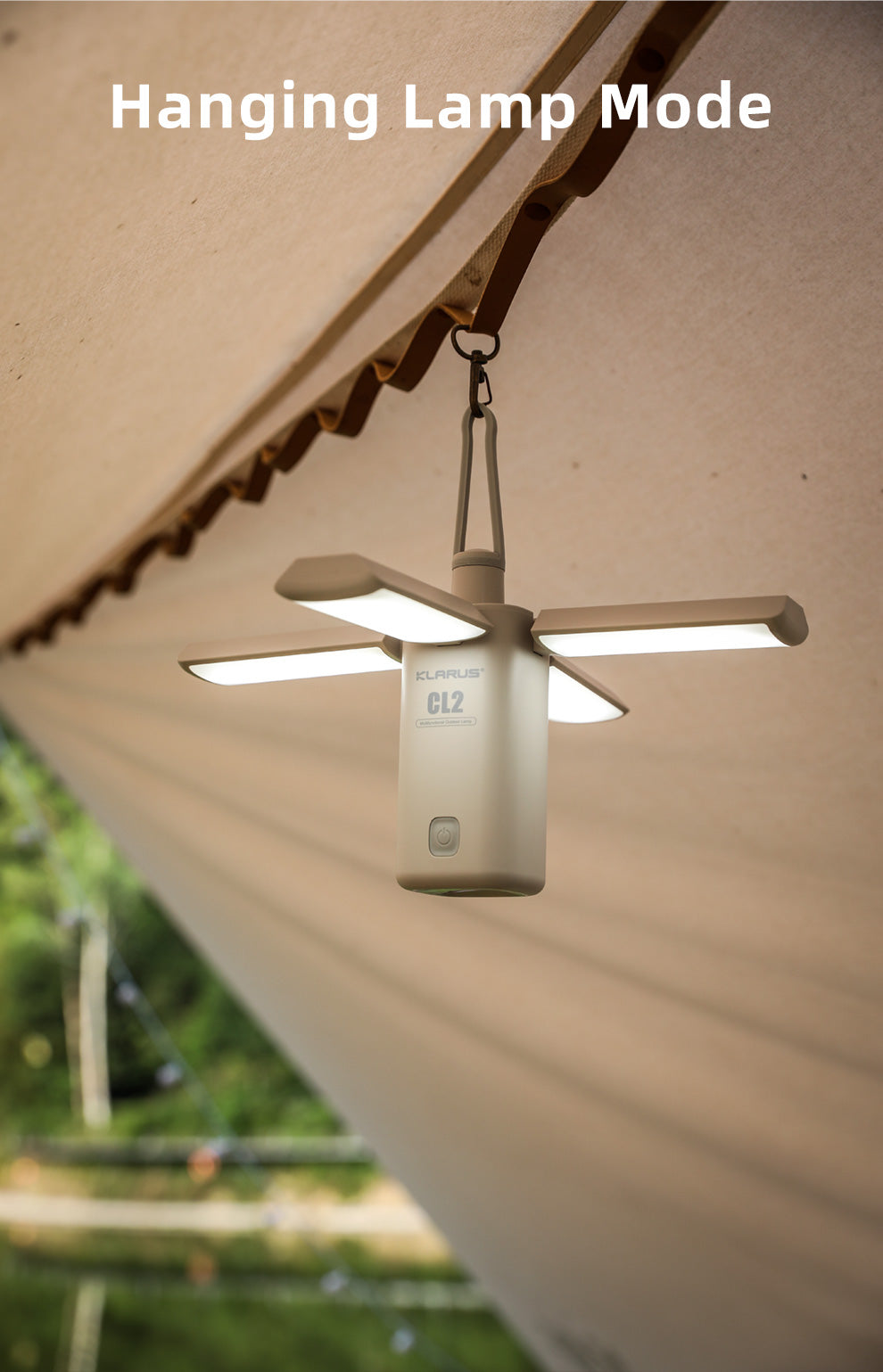 “Klarus CL2 multifunctional outdoor lantern – Rechargeable portable camping light with options”