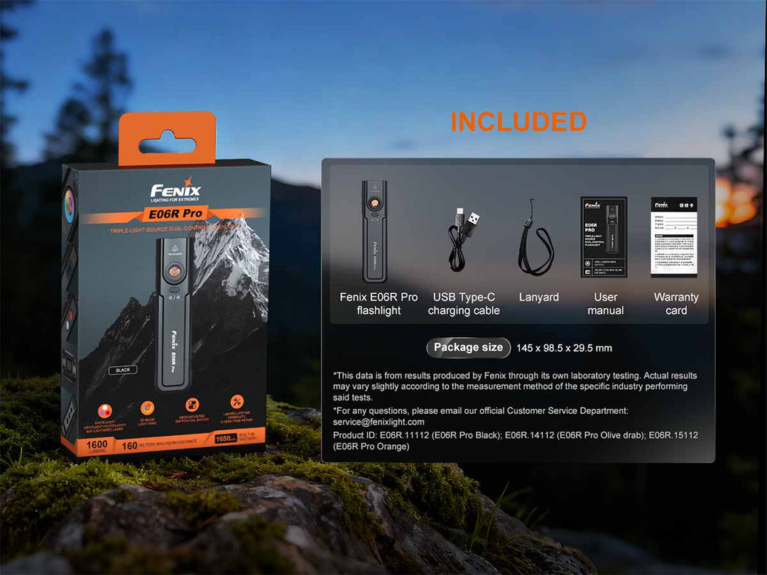 “Fenix E06R Pro 1600 lumens LED flashlight – Compact rechargeable EDC torch”