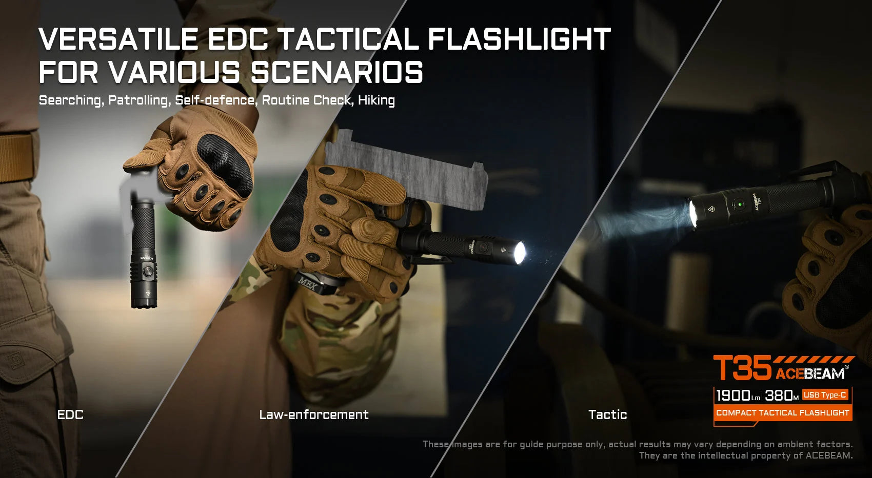 Acebeam T35 Compact Tactical Flashlight - Options