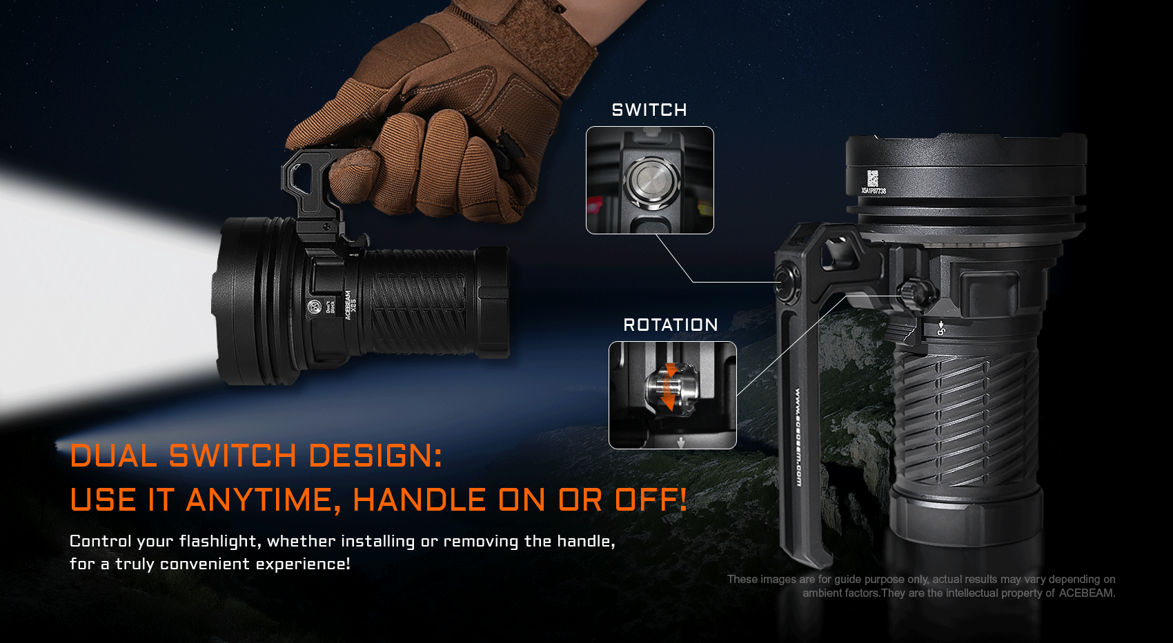 Acebeam X25 Powerful Flashlight - 22000 Lumens