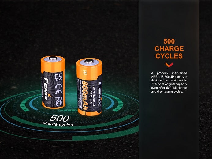Fenix ARB-L16 800UP USB rechargeable LI-ION 16340 Battery