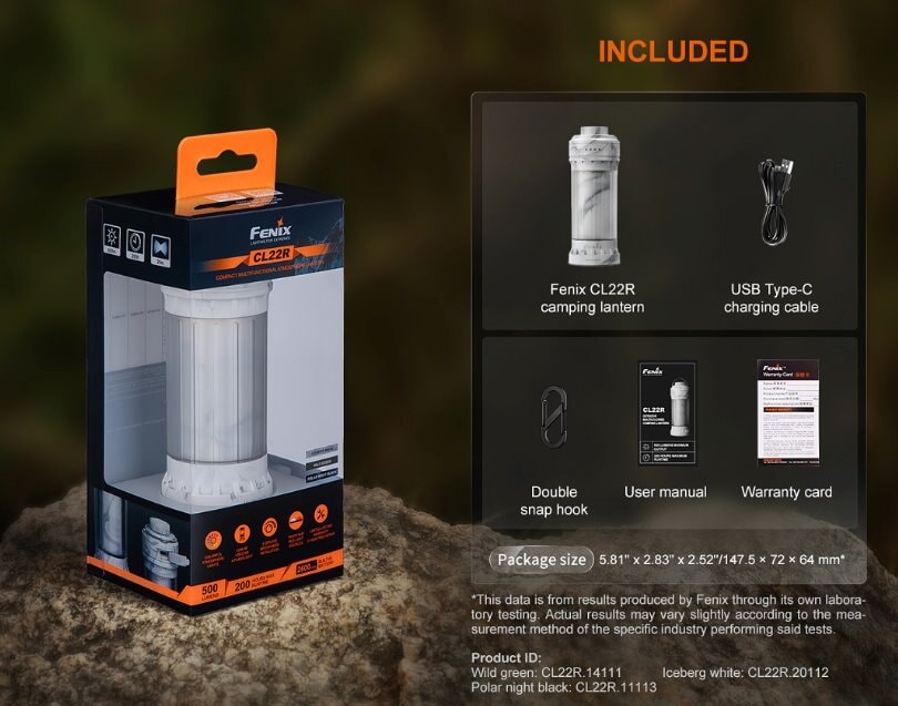 Fenix CL22R Rechargeable Lantern - Options