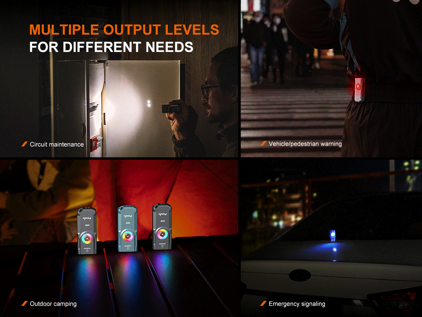 Fenix E06R - 700 lumens 3-IN-1 Keychain Flashlight - Options
