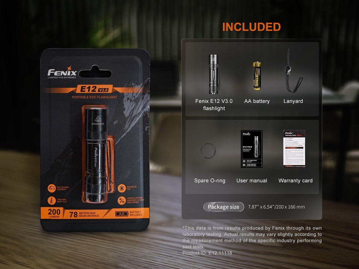 Fenix E12 V3.0 LED Portable EDC Flashlight