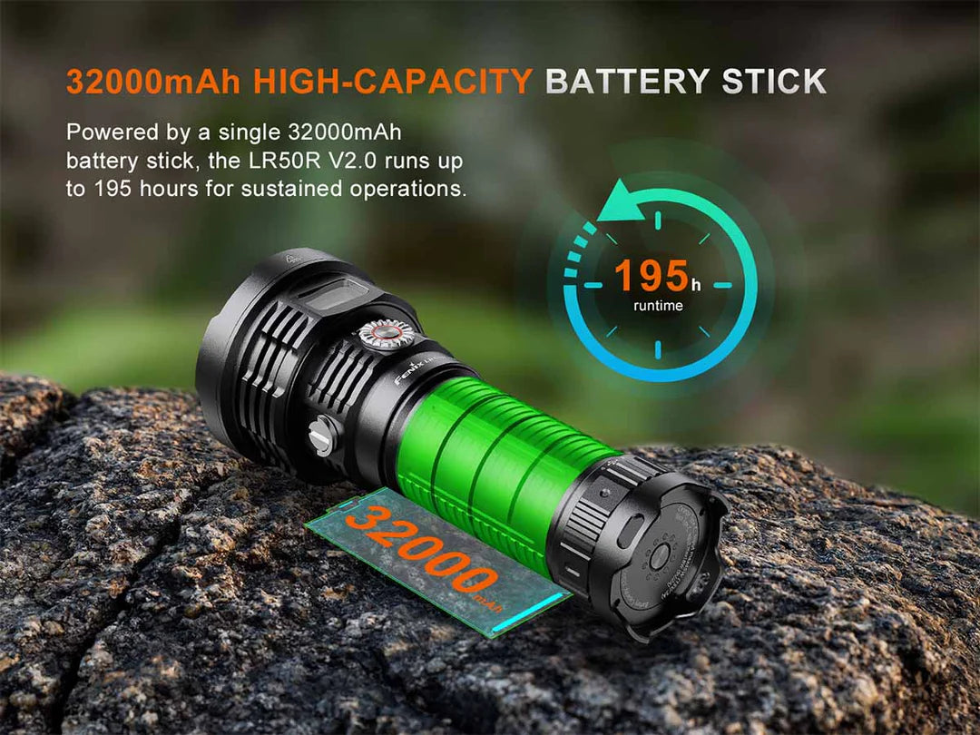 Fenix LR50R V2.0 – 18,000 Lumen High-Output Searchlight with UV & Red Light