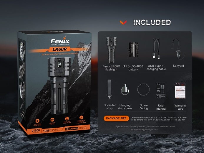 Fenix LR60R 21000 Lumens Rechargeable Flashlight