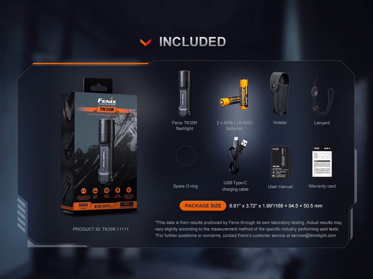 Fenix TK35R Rechargeable Tactical Flashlight