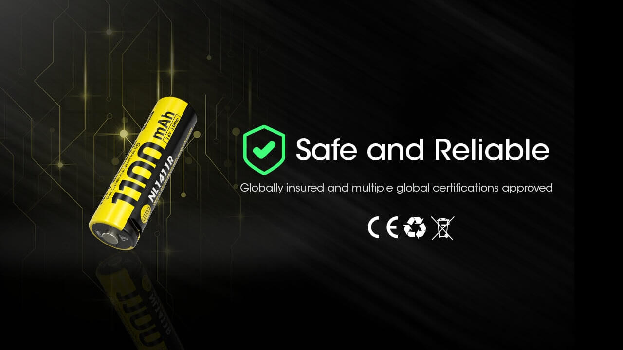 Nitecore NL1411R 14500 USB-C Li-ion Battery 1100mAh