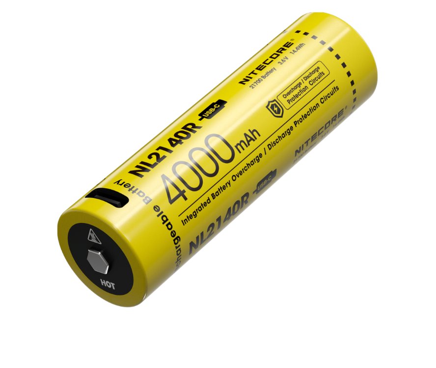 Nitecore NL2140R 21700 4000 mAh rechargeable Battery with USB-C