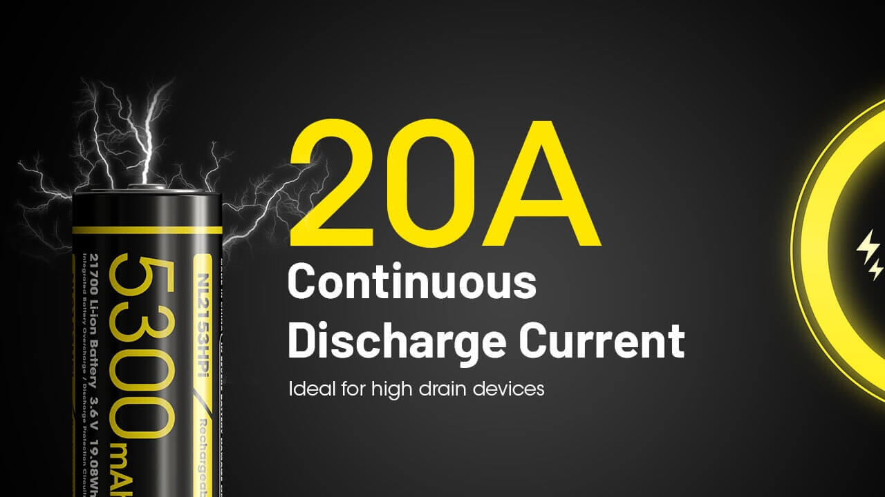 Nitecore NL2153HPi 21700 Li-ion 20A Battery 5300mAh