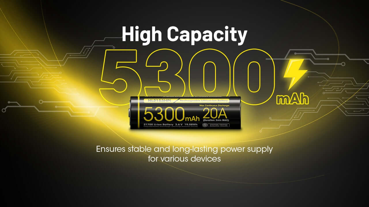 Nitecore NL2153HPi 21700 Li-ion 20A Battery 5300mAh