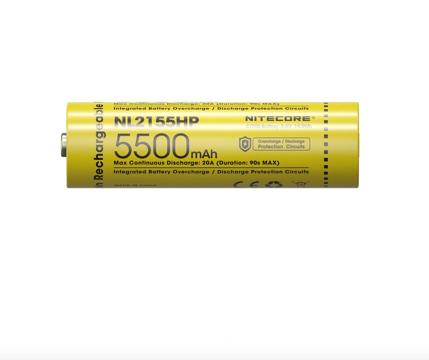 Nitecore NL2155HP 5500mAh Rechargeable 21700 Battery