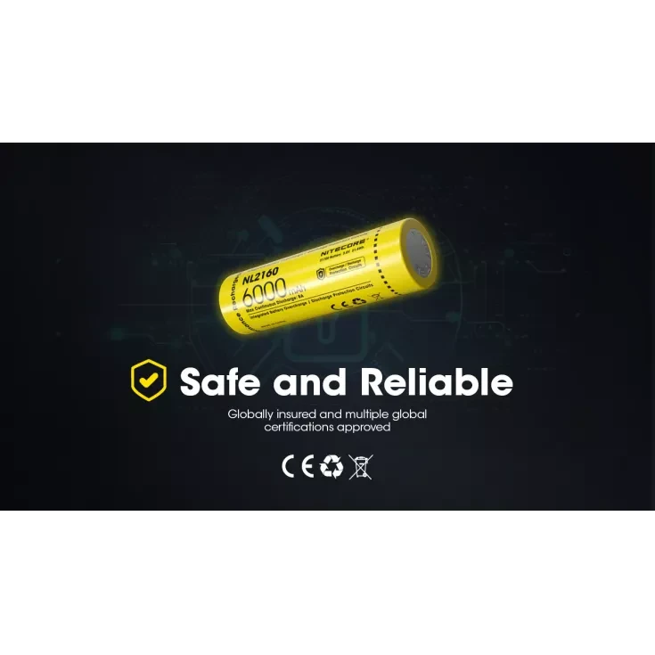 Nitecore NL2160 21700 Li-ion Battery 6000mAh