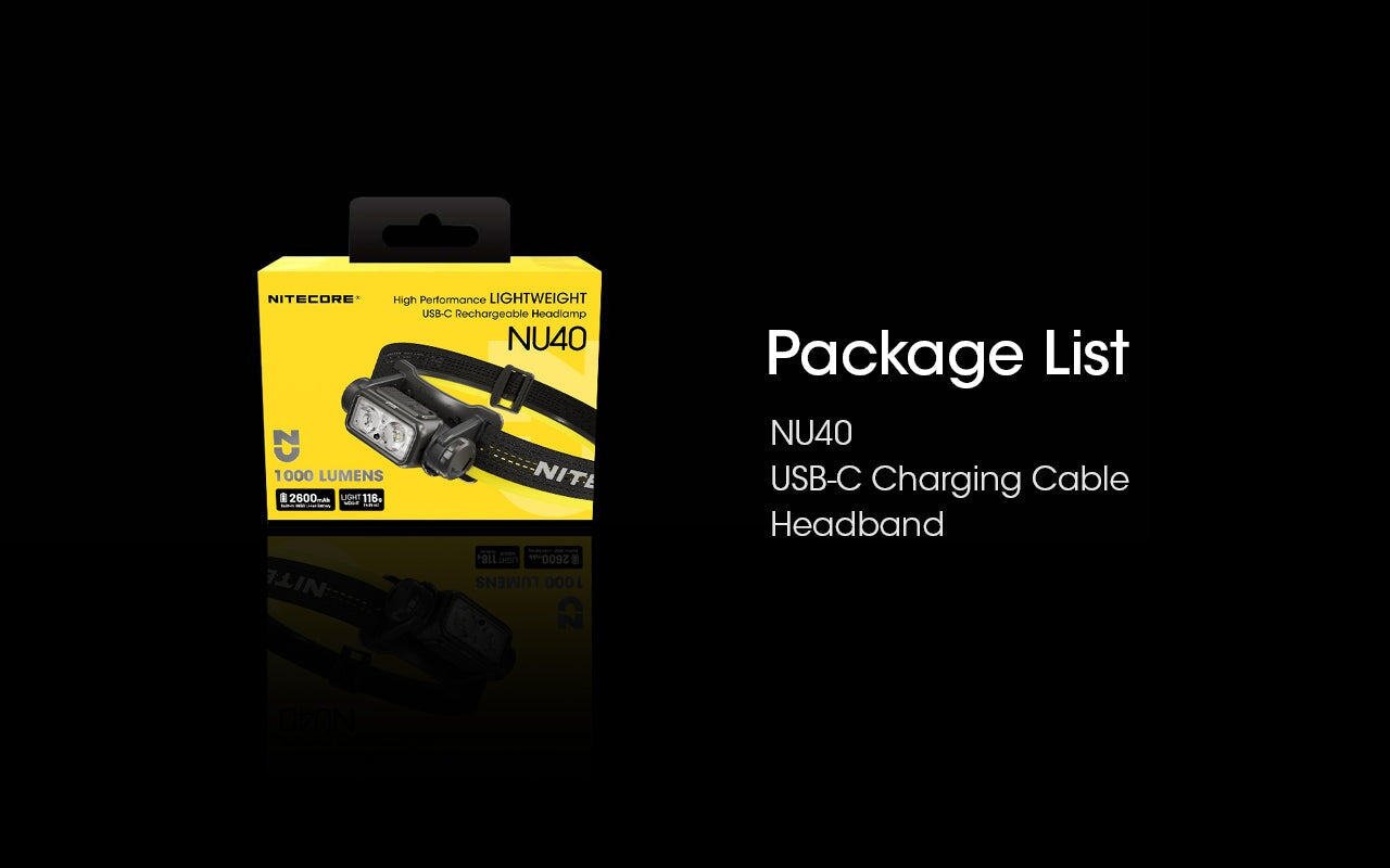 Nitecore NU40 Rechargeable 1000 Lumens Running Headlamp