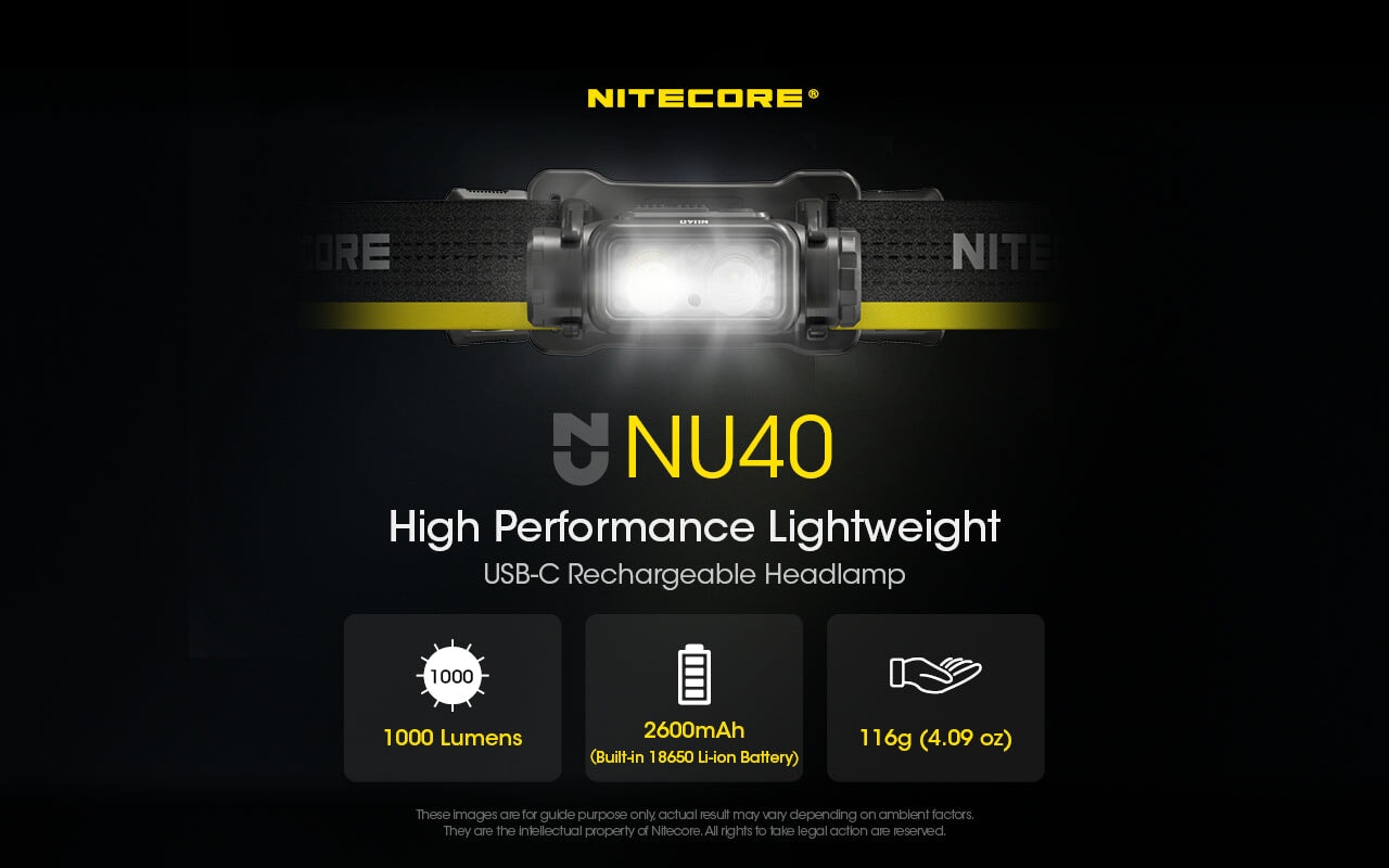 Nitecore NU40 Rechargeable 1000 Lumens Running Headlamp