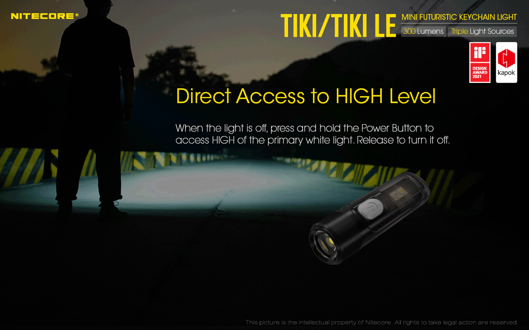 Nitecore TIKI LE USB-C Rechargeable Keychain Flashlight