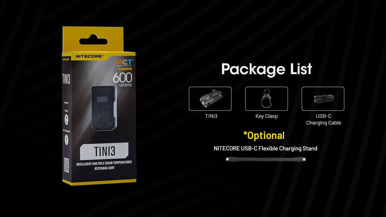 Nitecore Tini 3 600 Lumen Rechargeable Keychain Flashlight