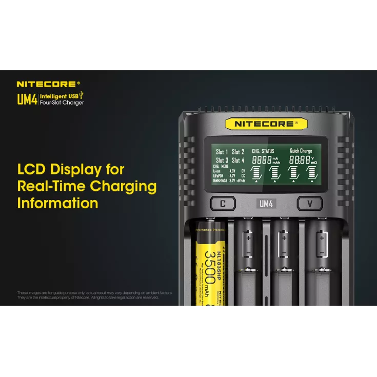 Nitecore UM4 Intelligent USB-C Four-Slot Battery Charger