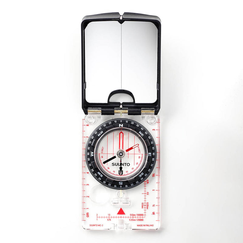 Suunto MC-2 NH G Mirror Compass with global needle, sighting mirror, and declination adjustment for professional outdoor navigation