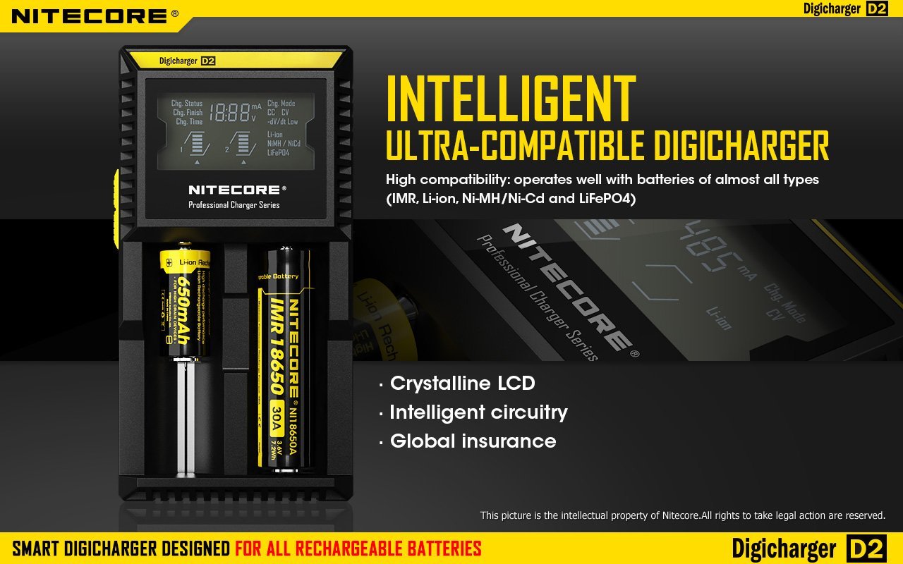 Nitecore D2 Digi Dual-Slot Universal Battery Charger