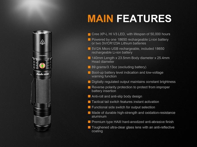 Fenix UC35 V2.0 Rechargeable LED Flashlight