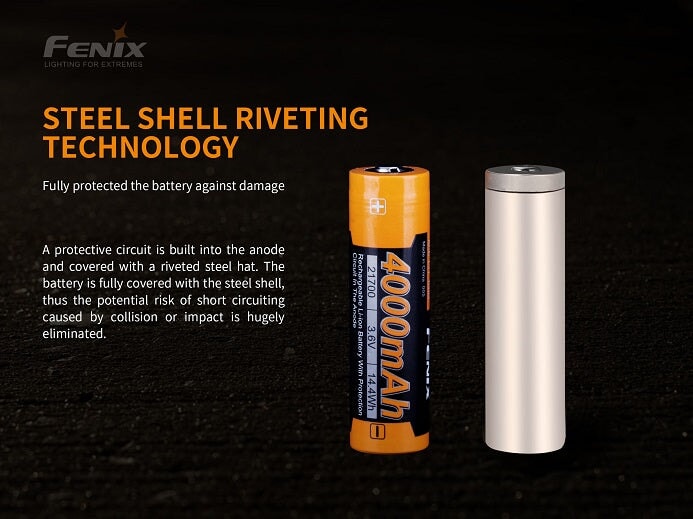 Fenix ARB-L21 4000P - High Draw rechargeable 21700 battery