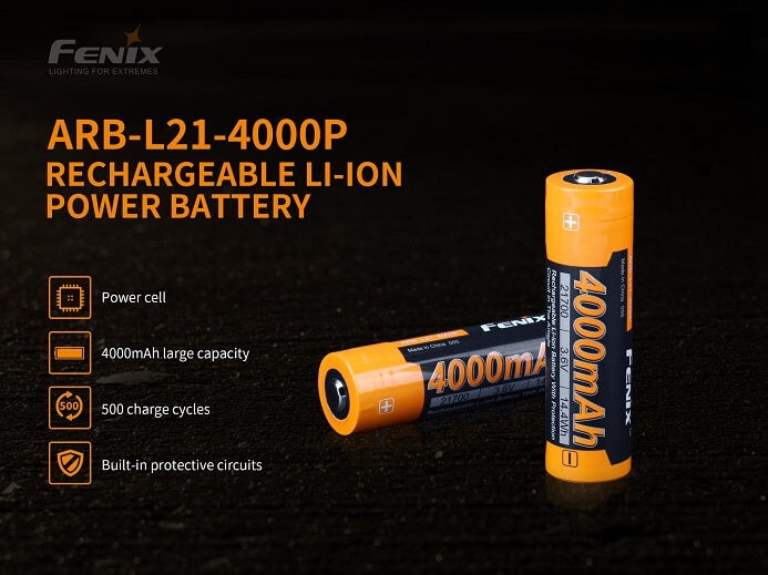 Fenix ARB-L21 4000P - High Draw rechargeable 21700 battery