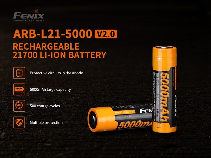 Fenix ARB-L21-5000 V2.0 Li-ion Rechargeable 21700 Battery