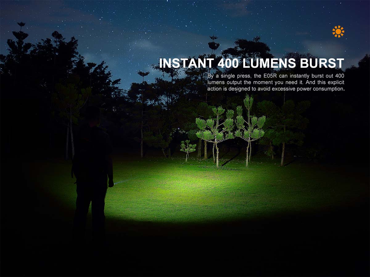 Fenix E05R Mini 400 Lumens LED Flashlight - Options