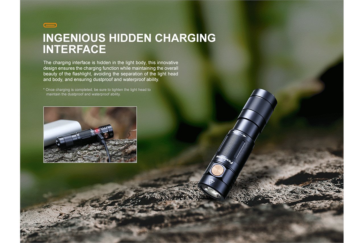 Fenix E09R 600 Lumens Rechargeable High-Output LED Flashlight