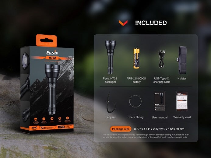FENIX HT32 Outdoorsman Flashlight with Red, Green, White Outputs