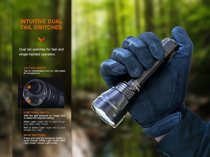 FENIX HT32 Outdoorsman Flashlight with Red, Green, White Outputs