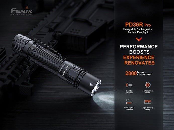 Fenix PD36R Pro Heavy-Duty Rechargeable Tactical Flashlight