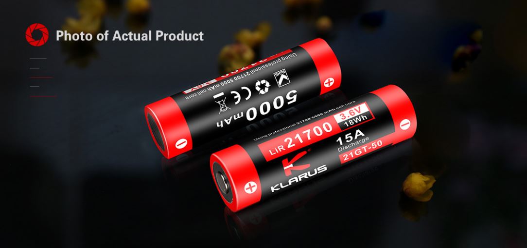 Klarus 21GT-50 21700 5000 mAh Rechargeable Battery