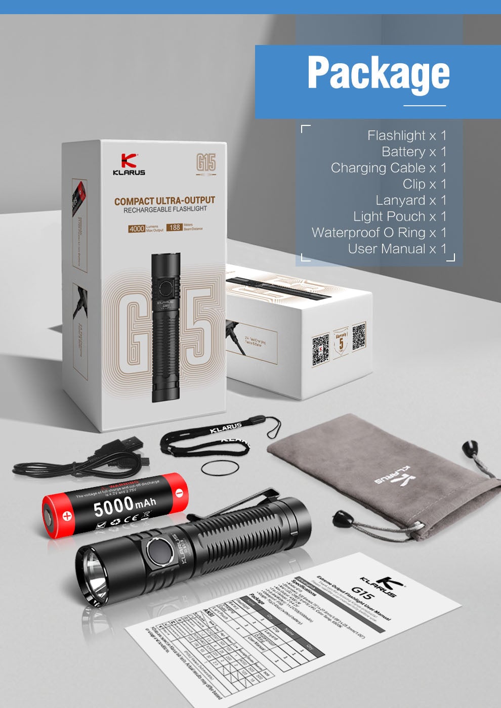 Klarus G15 Compact Flashlight