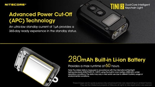 Nitecore Tini 2 500 Lumen Rechargeable Keychain Flashlight - Options