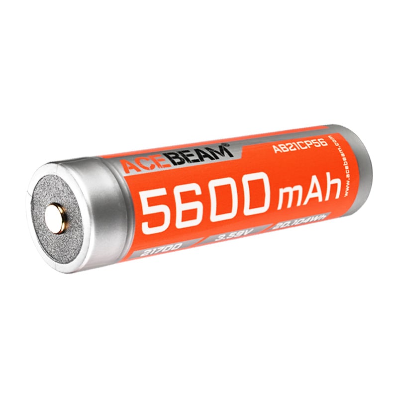“Acebeam 21700 5600mAh rechargeable Li-ion battery – high-capacity flashlight power cell”