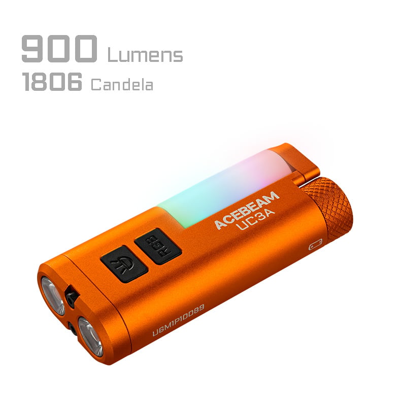 Acebeam UC3A – Compact Multi-Color RGB EDC Flashlight with 270° Auxiliary Light