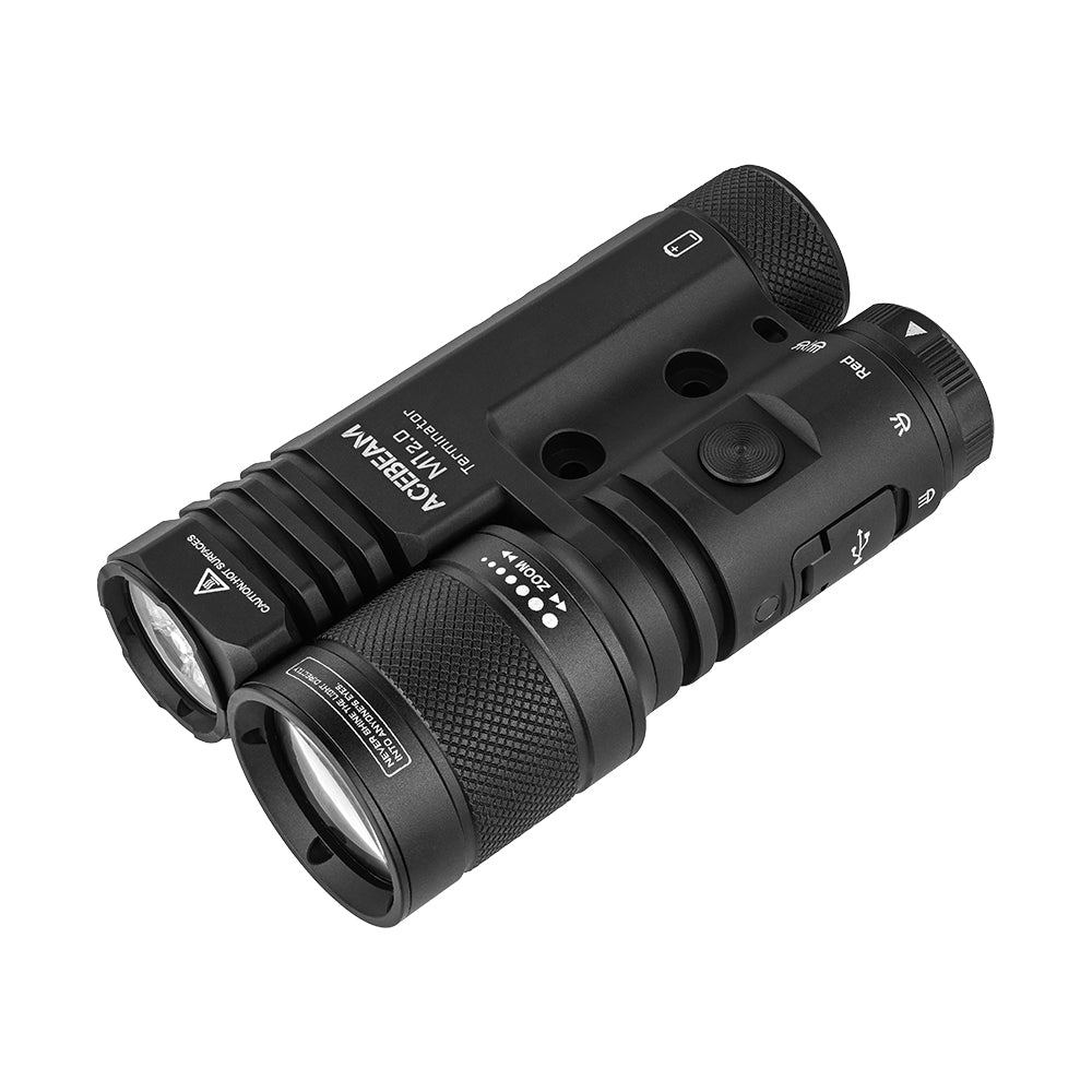 Acebeam Terminator M1 2.0 – Dual Head Zoomable LEP + LED Flashlight with Red Light