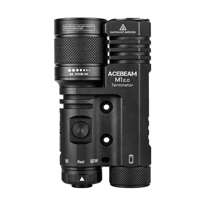 Acebeam Terminator M1 2.0 – Dual Head Zoomable LEP + LED Flashlight with Red Light