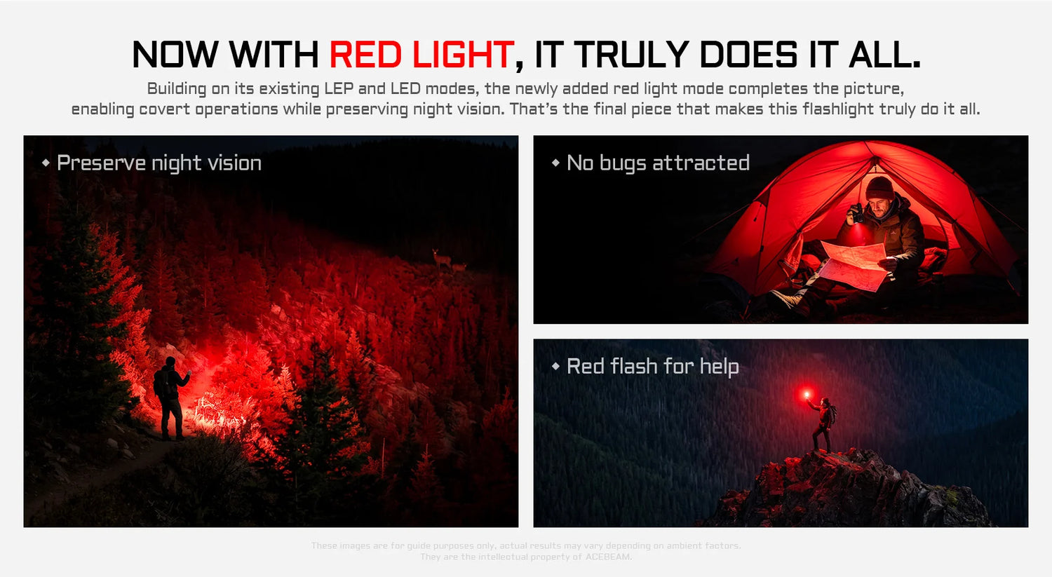 Acebeam Terminator M1 2.0 – Dual Head Zoomable LEP + LED Flashlight with Red Light