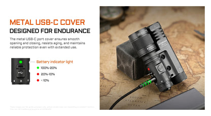 Acebeam Terminator M1 2.0 – Dual Head Zoomable LEP + LED Flashlight with Red Light