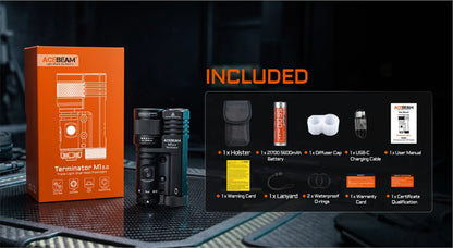 Acebeam Terminator M1 2.0 – Dual Head Zoomable LEP + LED Flashlight with Red Light
