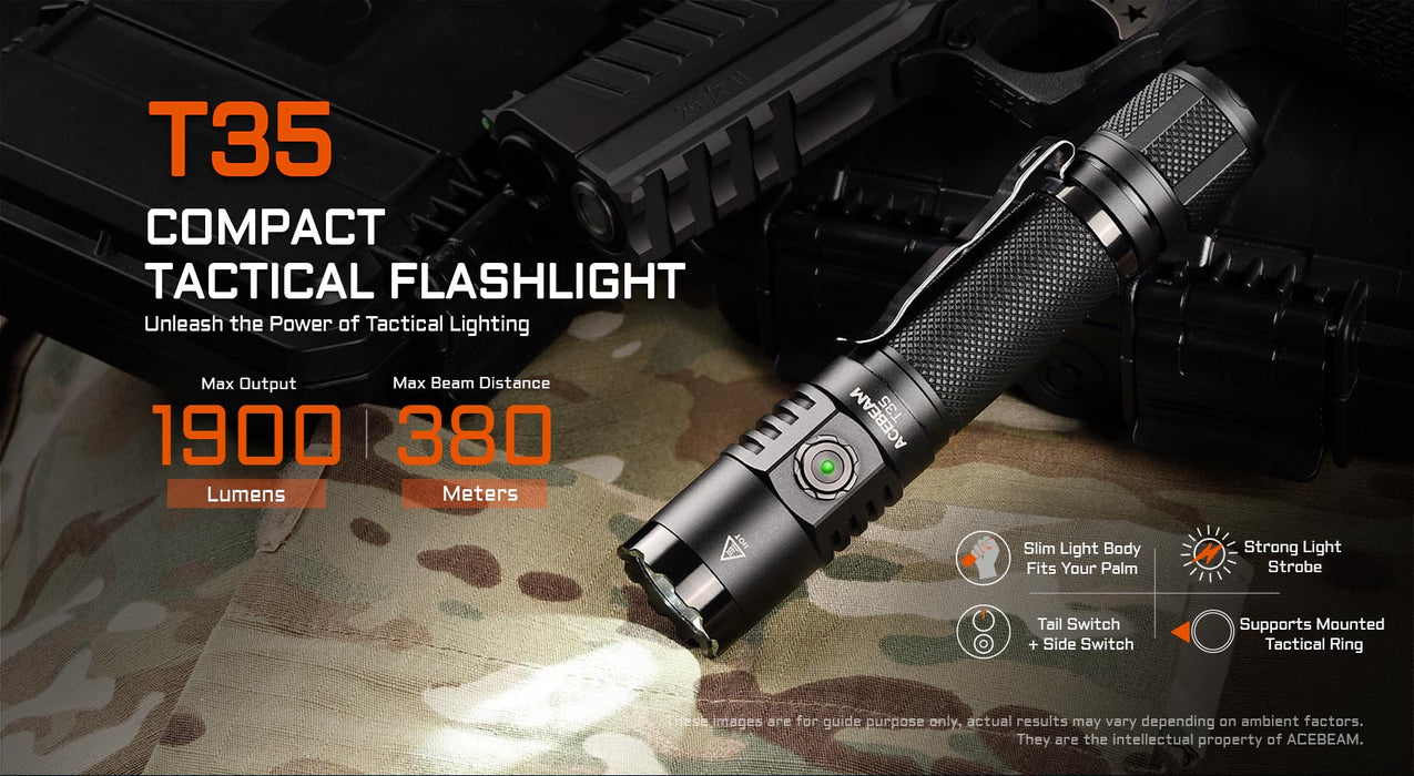 Acebeam T35 Compact Tactical Flashlight - Options