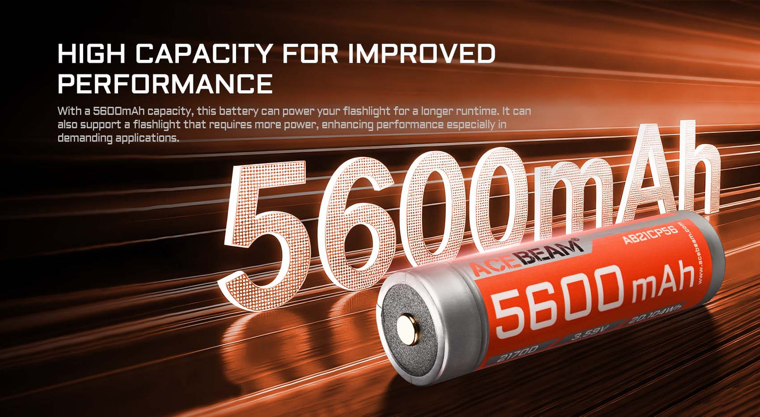 Acebeam 21700 5600mAh Li-ion Rechargeable Battery