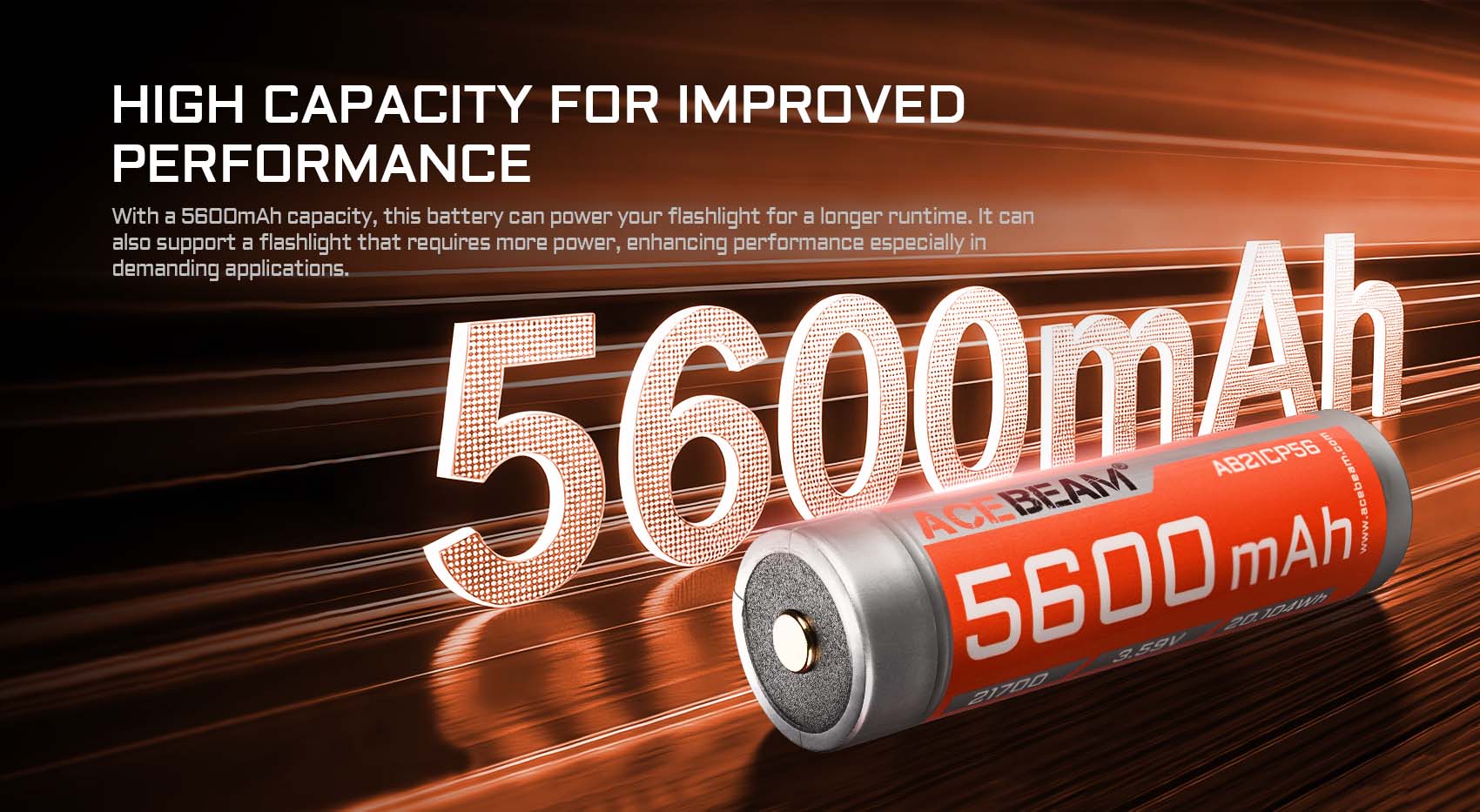 Acebeam 21700 5600mAh Li-ion Rechargeable Battery