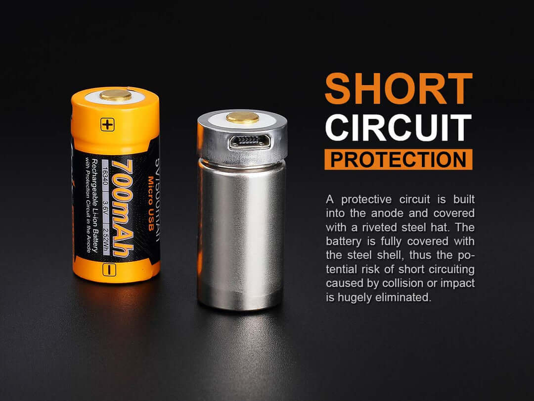 Fenix ARB-L16 700UP USB rechargeable Li-ION 16340 Battery